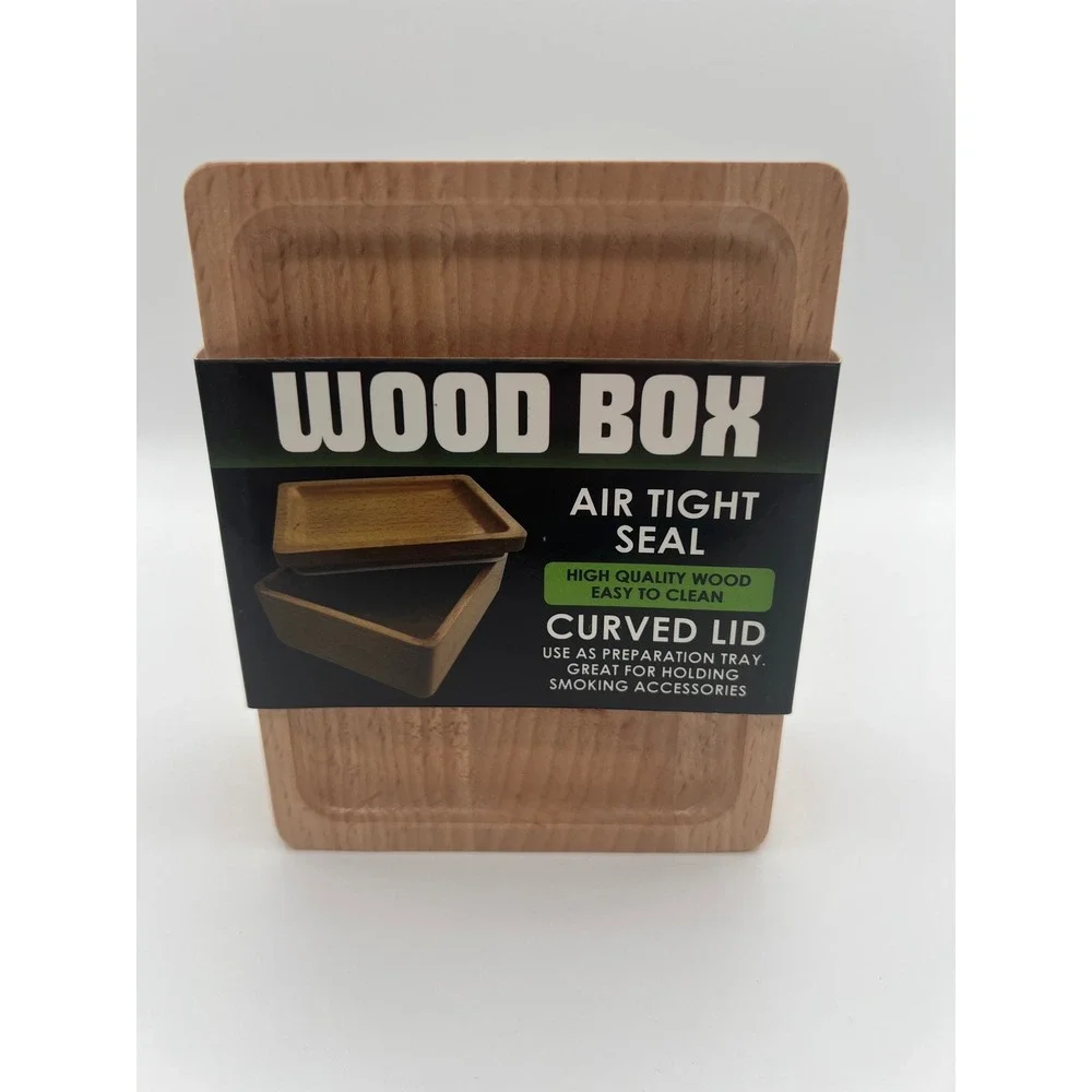 SmokeZilla Wood Box Airtight Seal Curved Lid Preparation Tray Natural Wood 25100